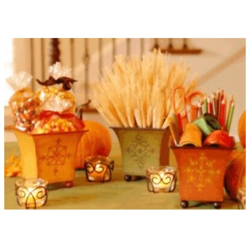 Southern Living at Home Painted Tole Pots set of 3, cachepot sand heck, repaint!